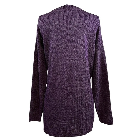 Brenda French Rags Santana Knit Buttoned Long Cardigan Sweater Purple Size 2 M/L - Picture 2 of 7
